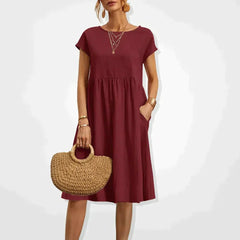 Malia - Kleid - Oversized in Dunkelrot