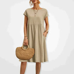 Malia - Kleid - Oversized in Beige