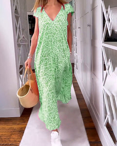 Vivienne - V-Ausschnitt Kleid - Lebendig in Grün