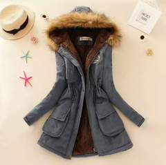 Lässige winddichte Jacke mit Kapuze - Josina in Grau