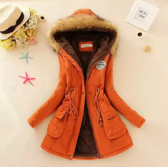 Lässige winddichte Jacke mit Kapuze - Josina in Orange