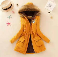 Lässige winddichte Jacke mit Kapuze - Josina in Gelb