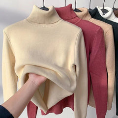 Lässiger warmer Pullover für Frauen - Idalene in Aprikose