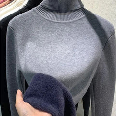 Lässiger warmer Pullover für Frauen - Idalene in Graugrün