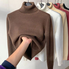 Lässiger warmer Pullover für Frauen - Idalene in Kaffee