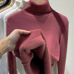 Lässiger warmer Pullover für Frauen - Idalene in Korallenrot