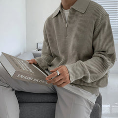 Lässiger warmer Pullover für Männer - Peter in Grau