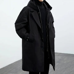 Lässiger Winter-Trenchcoat für Männer - Abert in Schwarz