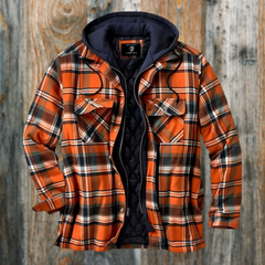 Legere gesteppte Flanelljacke für Männer - Michael in Orange