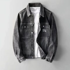 Legere Jeansjacke für Männer - Rochus in Schwarz/Grau