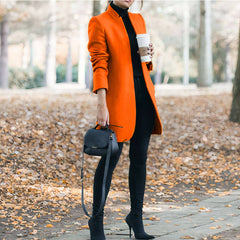 Legerer Wintermantel für Frauen - Rixa in Orange