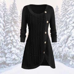 Arlene - Warmes und elegantes Pulloverkleid in Schwarz