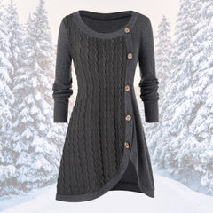 Arlene - Warmes und elegantes Pulloverkleid in Grau