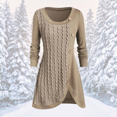 Arlene - Warmes und elegantes Pulloverkleid in Beige