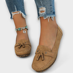 Luna | Wildleder Mokassin Loafer mit Quaste in Braun