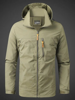 Luxe Wasserdichte und winddichte Jacke für Männer - Hadrian in Khaki