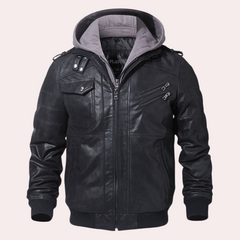 Luxuriöse Leder-Winterjacke - Arnulf in Schwarz