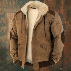 Plüsch-Winterjacke für Männer - Reinhard in Kaffee