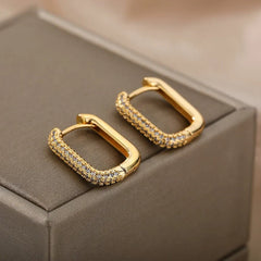 Micara - Sparkly Squares - Ohrringe in Gold