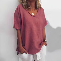 Marina - Lässige und lockere Bluse für Damen in Dunkelrosa