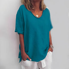 Marina - Lässige und lockere Bluse für Damen in Meeresblau