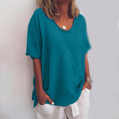 Jianna - Bequeme lockere Bluse für Damen in Meeresblau