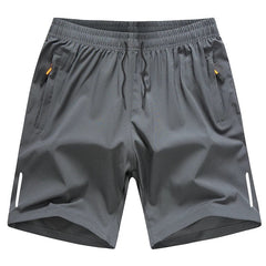 Herren Trainings-Joggingshorts mit Taschen in Grau