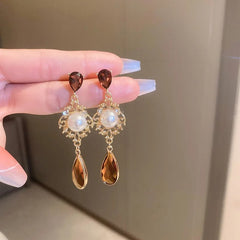 Micara - Pearl Cascade - Ohrringe in Braun
