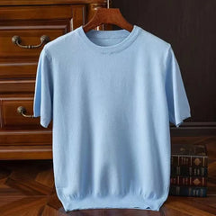 Lukas | Giovanni Kaschmir Tee für elegante Herren in Himmelblau