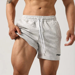 Herren Baumwolle Stretch Fitness Gym Shorts in Grau