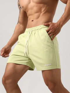 Herren Baumwolle Stretch Fitness Gym Shorts in Grün