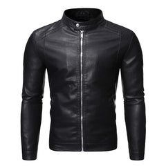 Matthias-Johann® | Lederjacke mit Stehkragen in Schwarz
