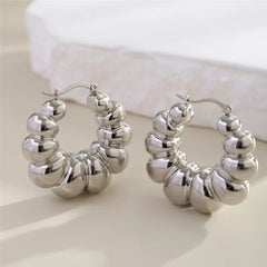 Micara - Rippled Glamour - Ohrringe in Silber