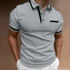 Mats | Herren Klassisches Freizeit Poloshirt in Grau