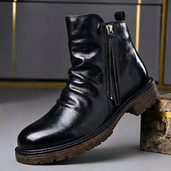 Matteo | Herren Handgefertigte Lederstiefel Klassisch in Obsidianschwarz
