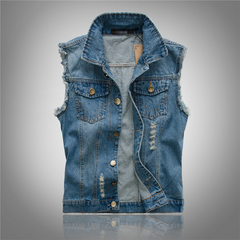 Milan | Herren Ärmellose Denim Weste in Blau