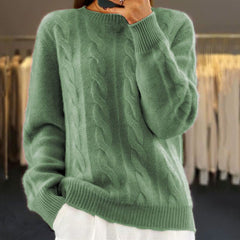 Moderner warmer Strickpullover - Valentina in Grün