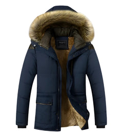Lässiger Winterparka mit Kapuze - Caleb in Blau