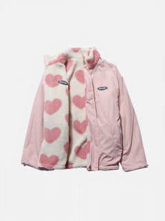 Modische doppelseitige Fleecejacke für Frauen - Dione in Rosa