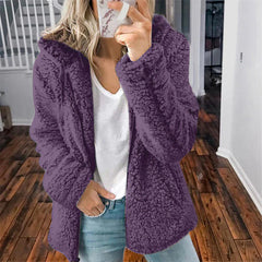 Modische Plüschjacke für Frauen - Serafina in Lila