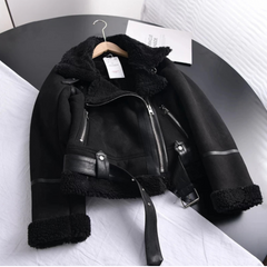 Modische warme Damen-Fleecejacke - Larina in Schwarz