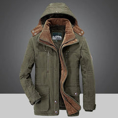 Modische warme Winterjacke für Männer - Volkmar in Armeegrün