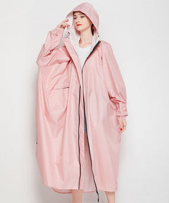 Modischer Regenmantel mit Kapuze für Frauen - Melba in Rosa