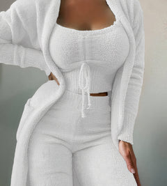 Modisches 3-teiliges Lounge-Set für Damen - Lorita in Weiß