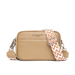 Bella | Damen-Lederschultertasche in Khaki