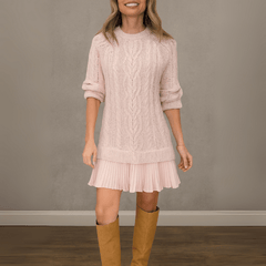 Noa | Damen Strickkleid Kaschmir Komfort Elegant Warm in Rosa (Fast ausverkauft)