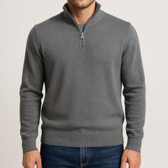 Noah | Herren Klassischer Stehkragen Cardigan in Grau