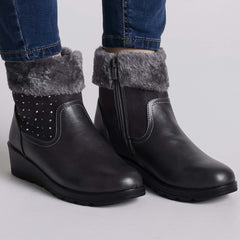 Noemi | Warmer Damenstiefel in Grau
