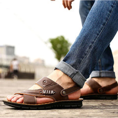 Caiden - orthopädische herrensandalen in Braun