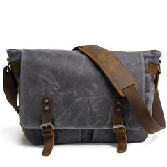 Uriel - Messenger-Tasche - Vintage-Schnallen-Stil in Grau